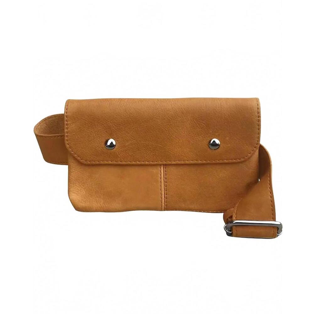 NEW ROMA LEATHERS women's sling bag fanny pack in natural brown